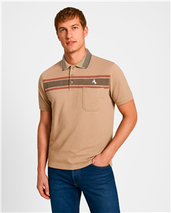 7516 - Chomba Neon Polo Con Cuello Tejido Y Guarda Estampada